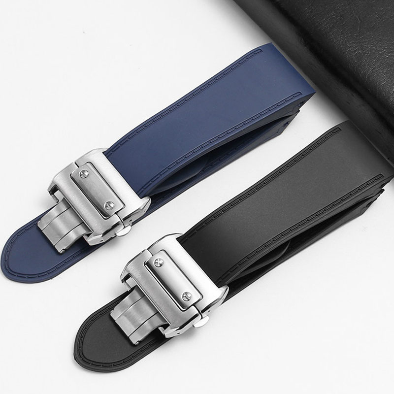 Cartier Watch Santos - Für Cartier Santos 100 Santos Silikonkautschuk-Uhrenarmband
