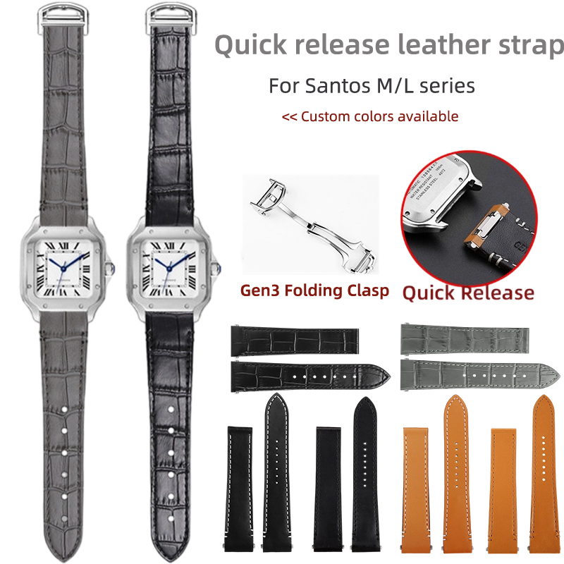 Cartier Watch Santos - Einzelner Schnellverschluss-Lederarmband für Cartier Santos Herren