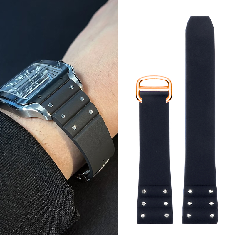 Hochwertiges Gummiarmband für  – Cartier Watch Santos Bewertung und Preis