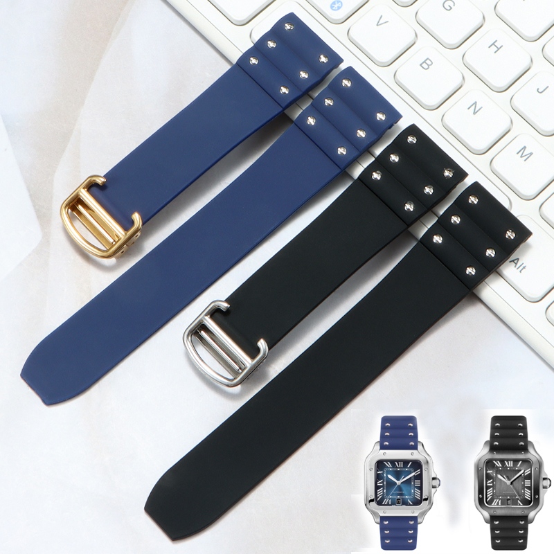 Hochwertiges Gummiarmband für  – Cartier Watch Santos Bewertung und Preis